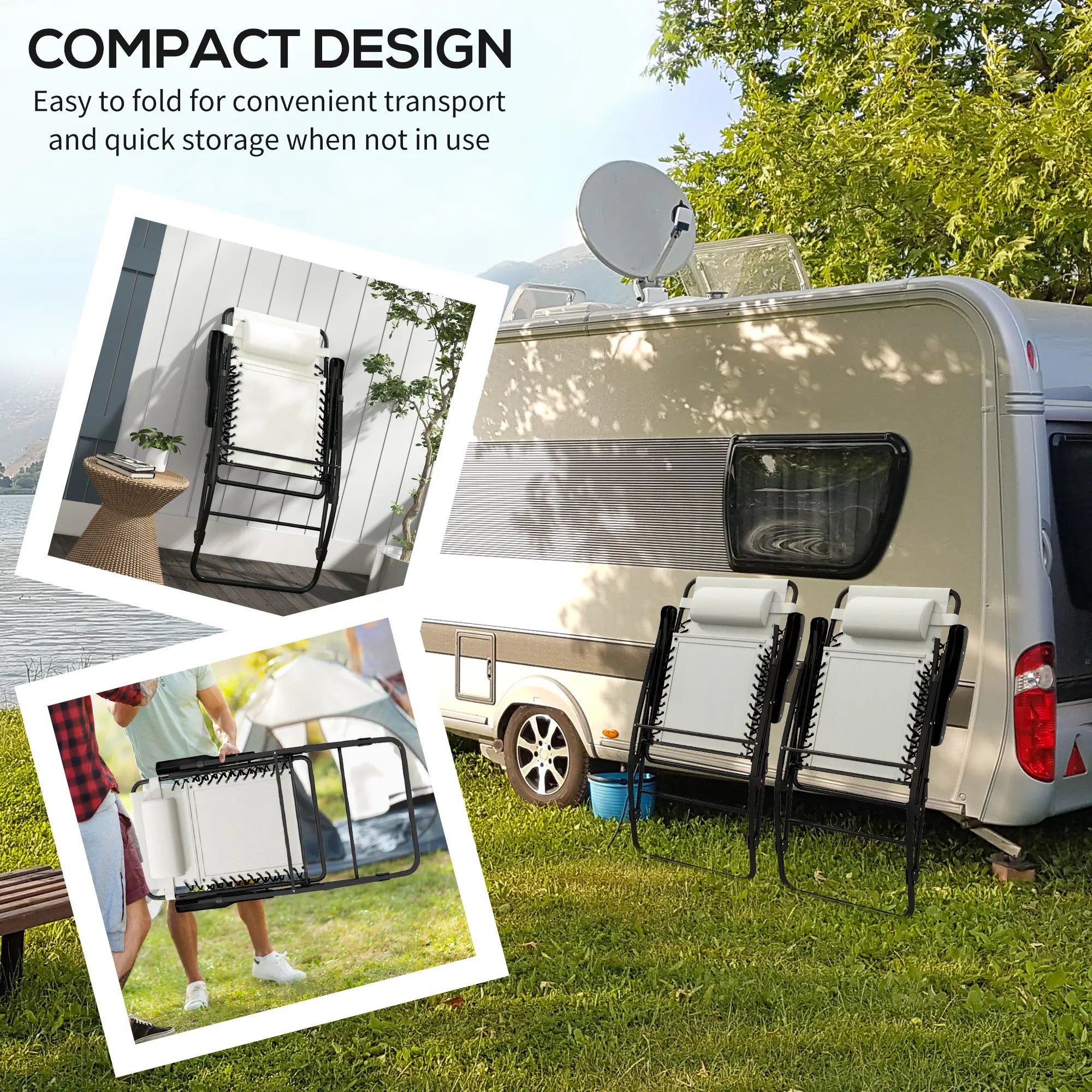 2pc Foldable Rocking Chair Set, Breathable Mesh Seat, Cream Outdoor Rocking Chairs at Gallery Canada
