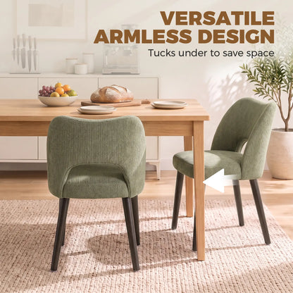 Chenille Upholstered Dining Chairs Set, Green Dining Chairs at Gallery Canada