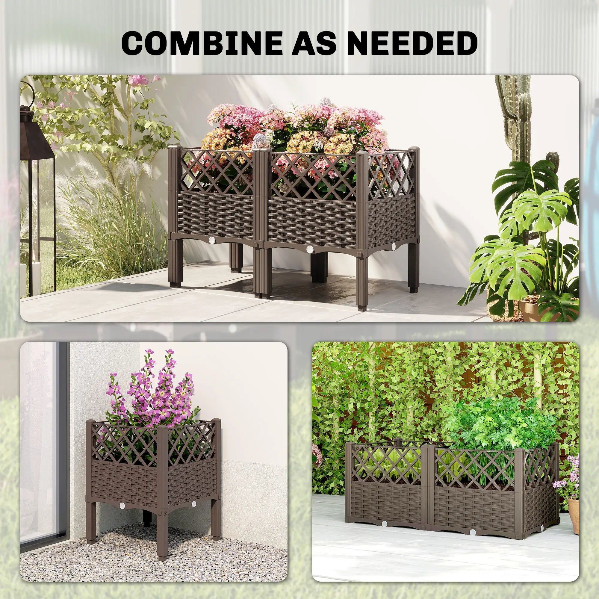 Raised Garden Bed With Legs, Self Watering Planter Box, 31.5