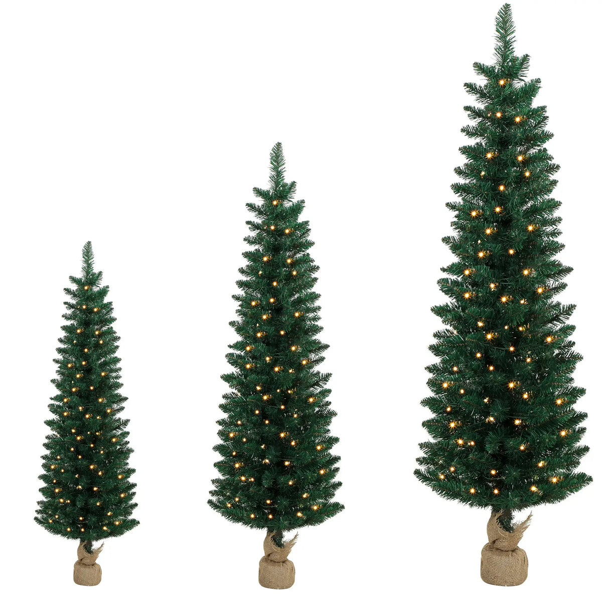 Pencil Christmas Trees Set Of 3, Pre-Lit, Green, Green Pencil Christmas Trees at Gallery Canada