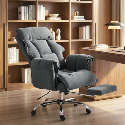Computer Office Chair with Footrest, Adjustable Backrest, Dark Grey Executive & Manager Chairs at Gallery Canada