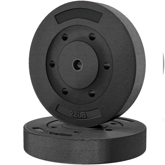 Weight Plates Set, 1-Inch Barbell Weight Set, 2 x 22 lbs Dumbbells & Barbells Black at Gallery Canada