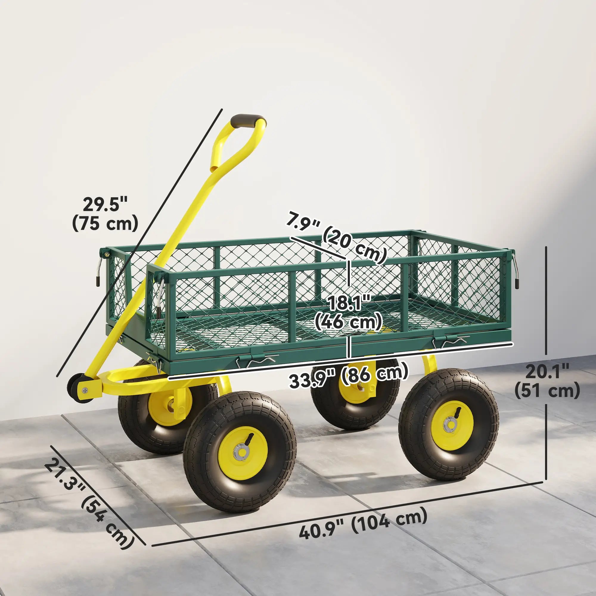 Garden Utility Wagon Cart, Removable Sides, 10