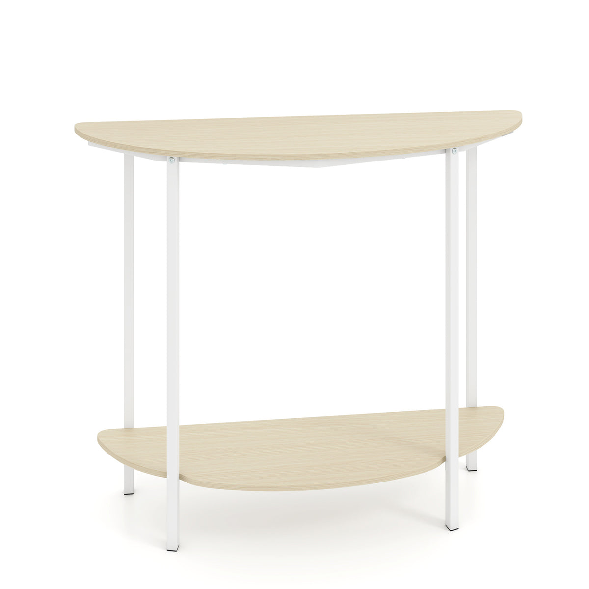 Half Moon Console Table 40 inch, 2-Tier, Oak Console Tables at Gallery Canada