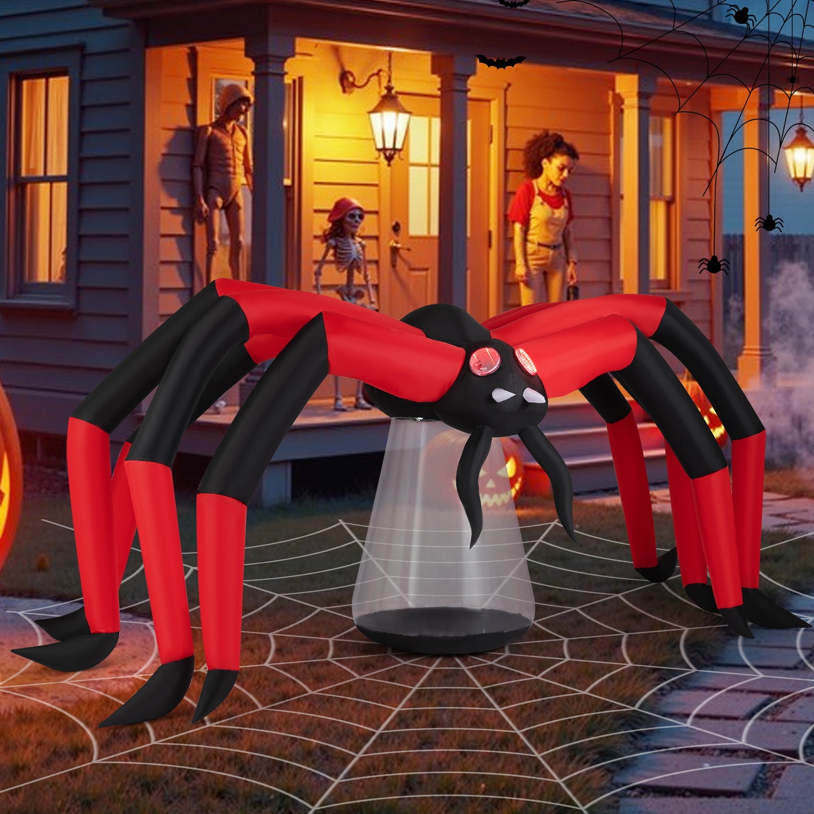 Halloween Inflatable Spider, Tunnel Light Eyes, Red Halloween at Gallery Canada