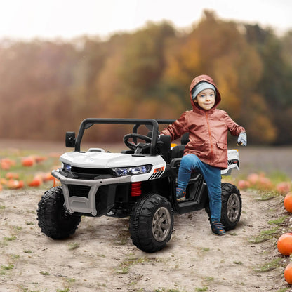 12V Ride On Car, Electric Bucket, Two-Seater, White Electric Toy Cars at Gallery Canada