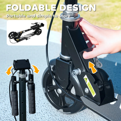 Kids Scooter, Light Up Wheels, Adjustable Handlebar, Rear Brake, Black Scooters at Gallery Canada