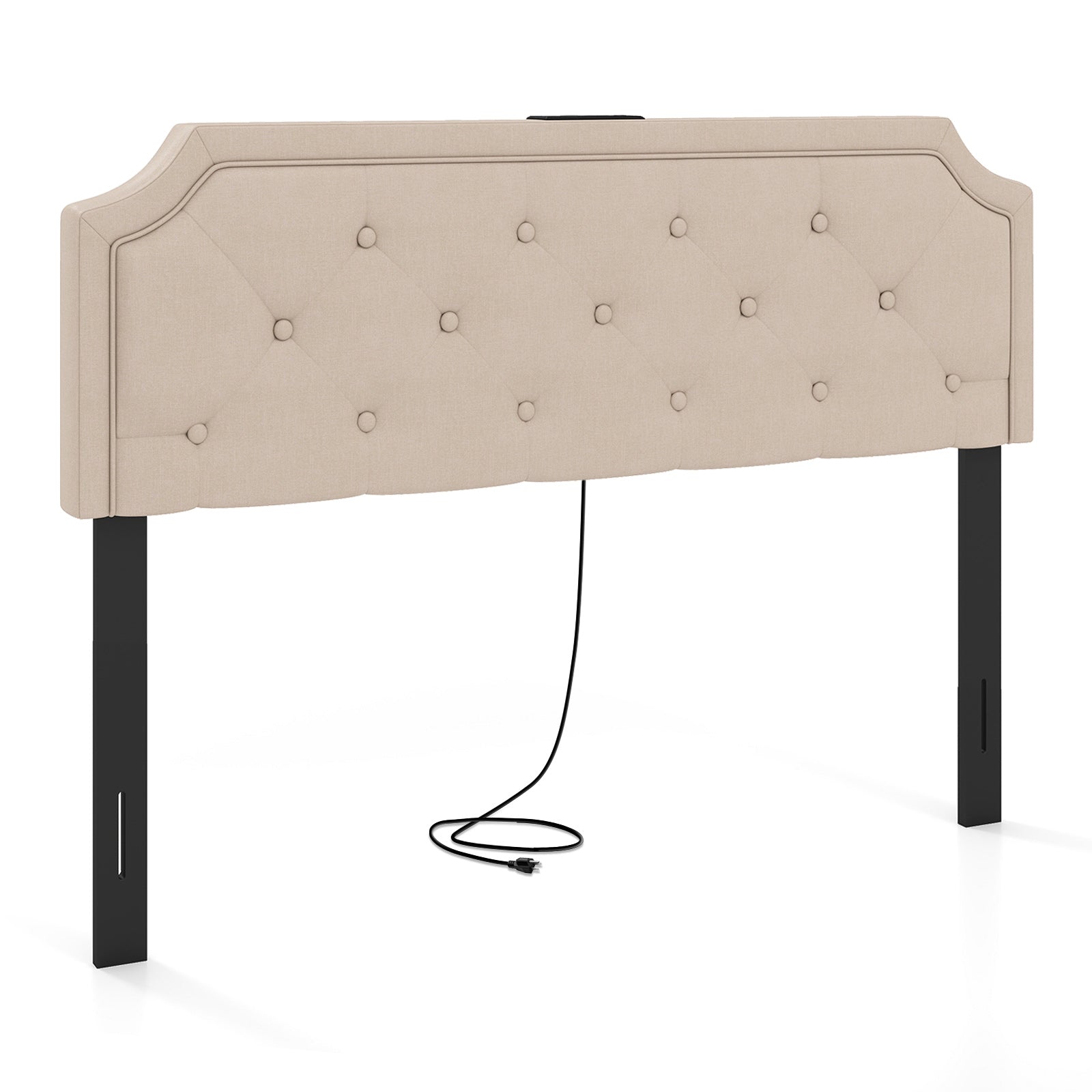 Tufted Upholstered Headboard, Queen and Full Size, Beige Headboards at Gallery Canada