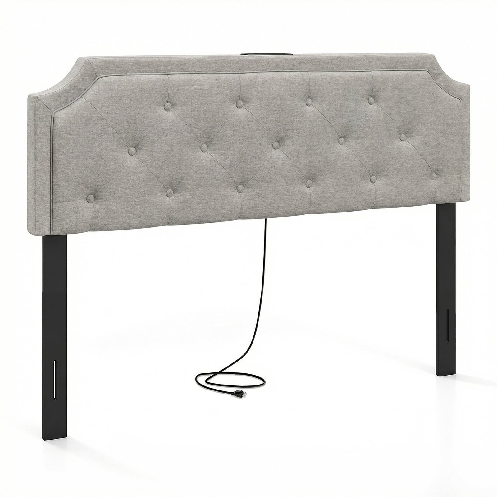 Tufted Upholstered Headboard, Queen Full Size, Gray Headboards Gray at Gallery Canada