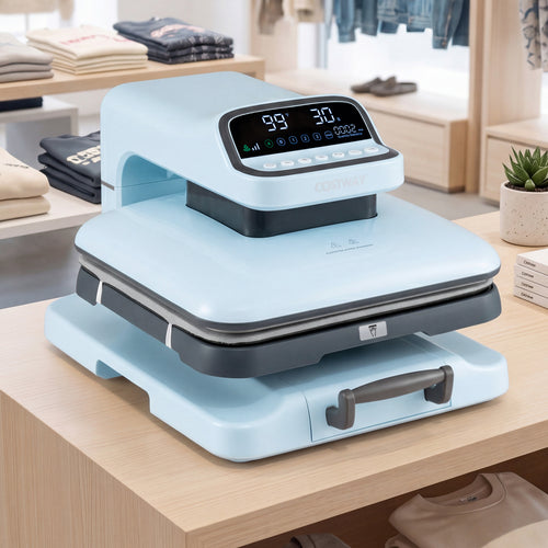 Heat Press Machine with Auto Release for T Shirts, Blue