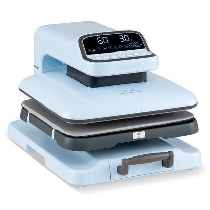 Heat Press Machine with Auto Release for T Shirts, Blue Washers & Dryers Blue at Gallery Canada