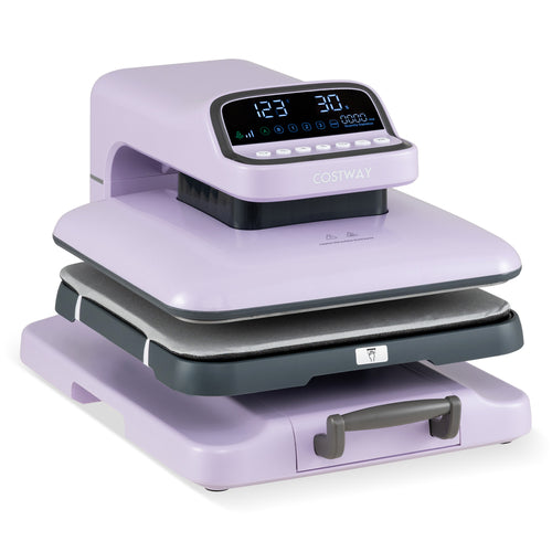 Heat Press Machine with Auto Release for T Shirts, Purple