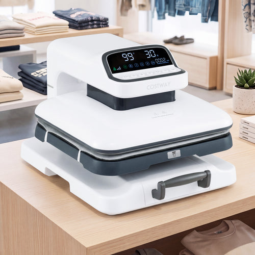 Heat Press Machine with Auto Release for T Shirts, White