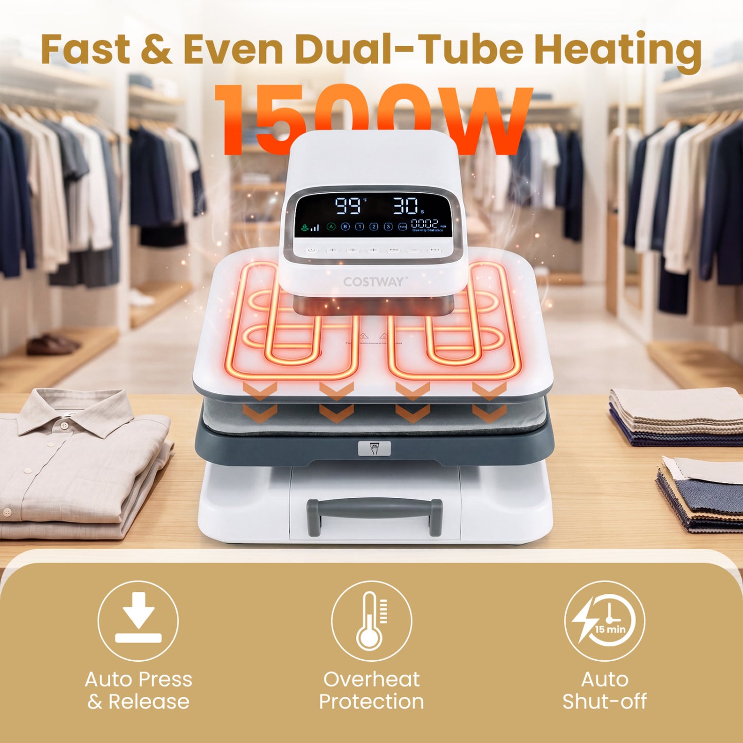Heat Press Machine with Auto Release for T Shirts, White Washers & Dryers at Gallery Canada