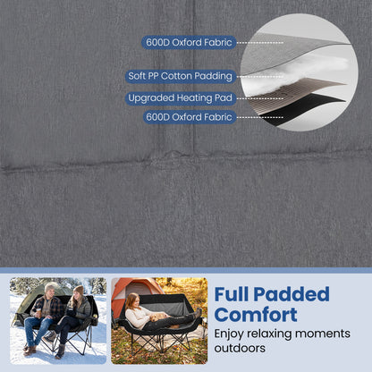 Heated Double Camping Chair, 4 Zones, Black Camping Furniture at Gallery Canada