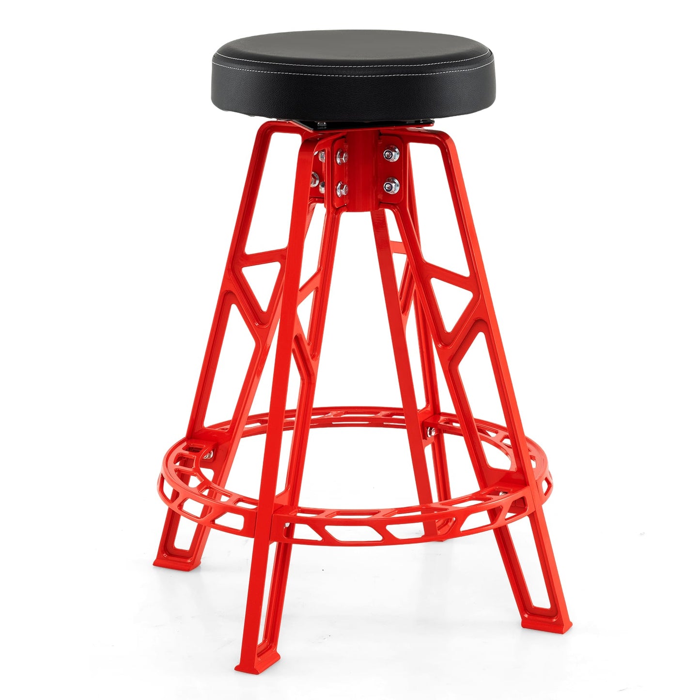 Heavy-Duty Aluminum Garage Bar Chair with 360° Swiveling Seat-RE, Red Garages Red at Gallery Canada