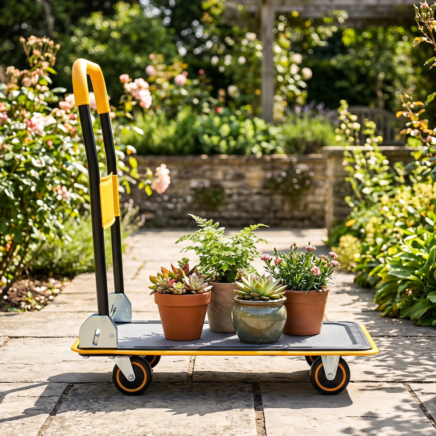 Heavy Duty Foldable Push Cart Dolly, 560 Lbs, Yellow Garages at Gallery Canada