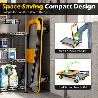 Heavy Duty Foldable Push Cart Dolly, 560 Lbs, Yellow Garages at Gallery Canada
