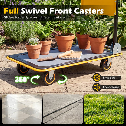 Heavy Duty Foldable Push Cart Dolly, 560 Lbs, Yellow Garages at Gallery Canada