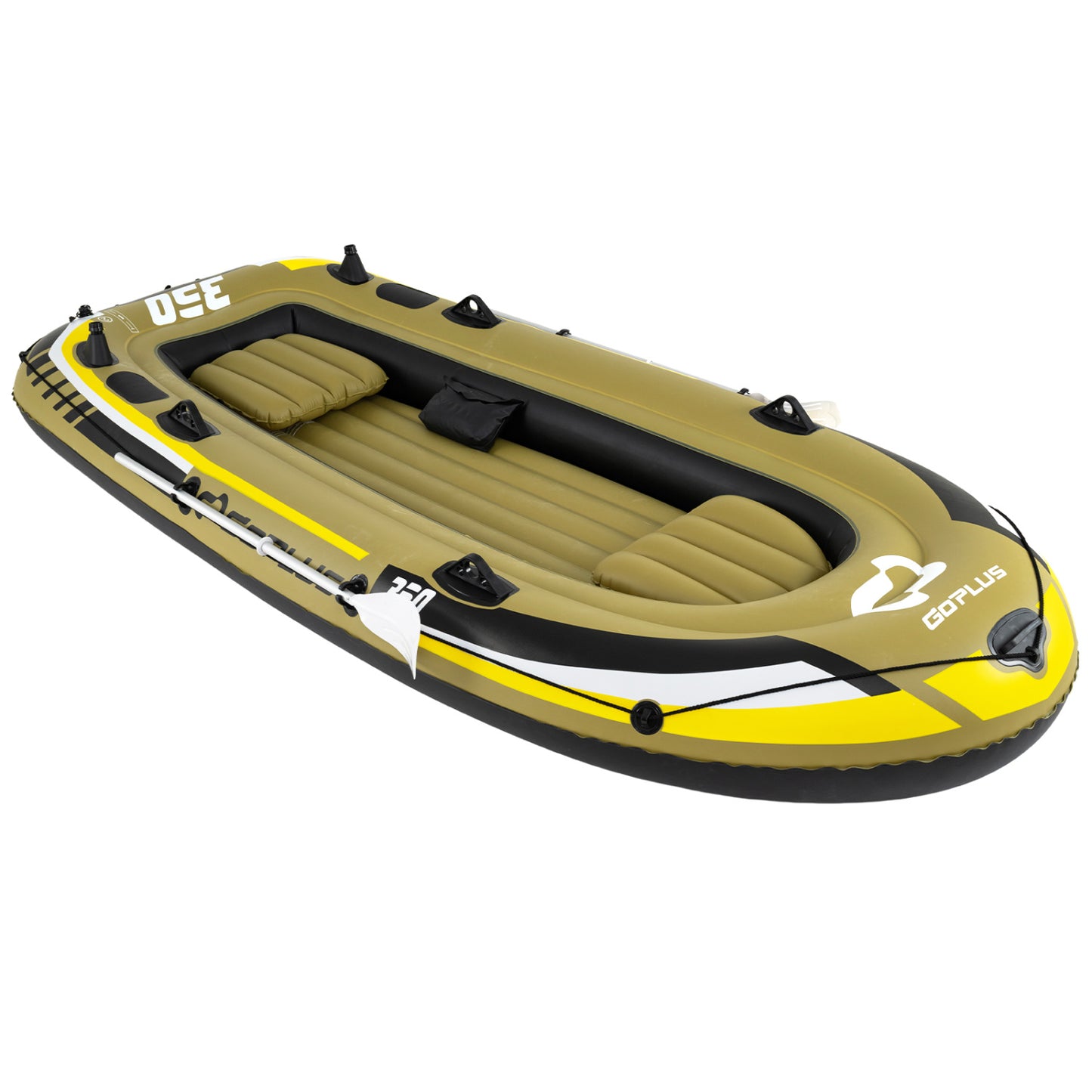 Heavy-Duty Inflatable Boat 4-Person Fishing Raft Set, Green Water Sports at Gallery Canada