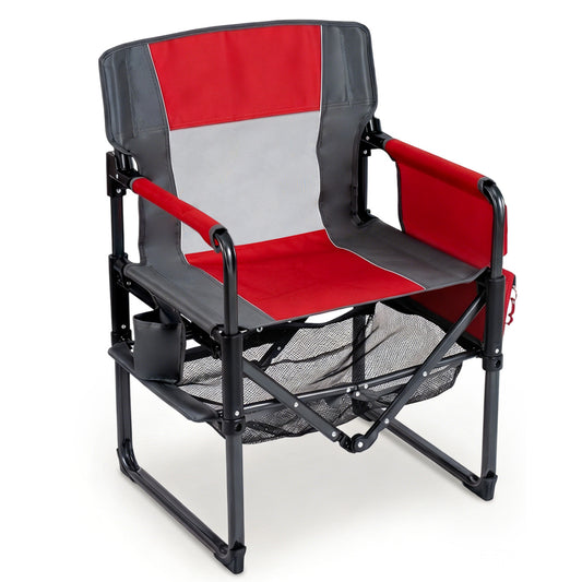 Heavy Duty Outdoor Camping Chair with Cup Holder and Side Pocket, Red Camping Furniture Red at Gallery Canada