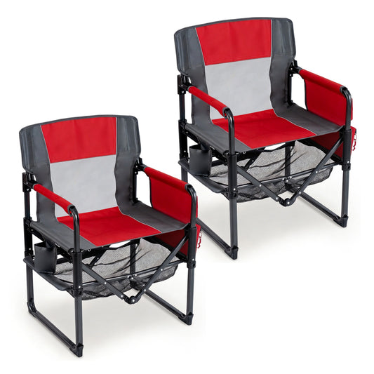 Heavy Duty Outdoor Camping Chair with Cup Holder, Red Camping Furniture Red at Gallery Canada