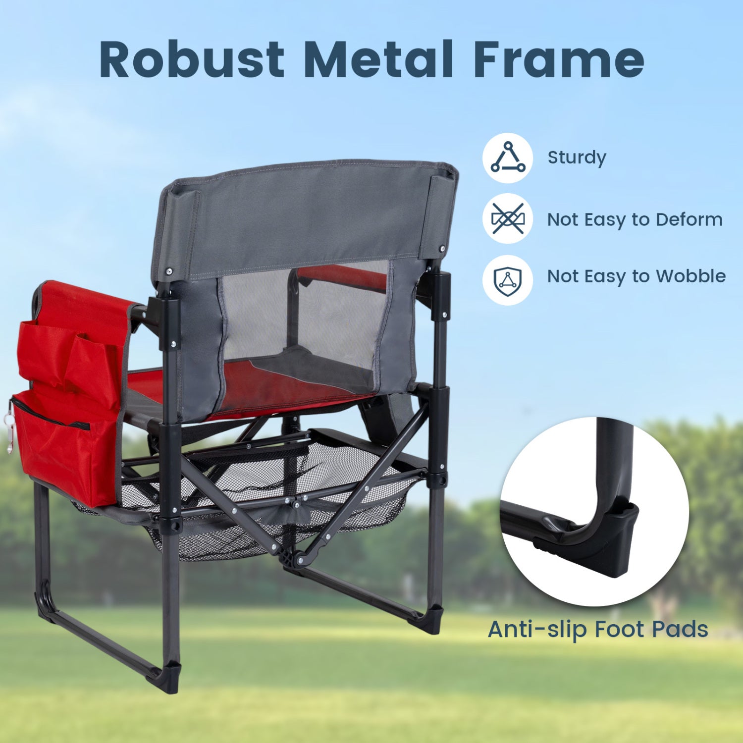 Heavy Duty Outdoor Camping Chair with Cup Holder, Red Camping Furniture at Gallery Canada