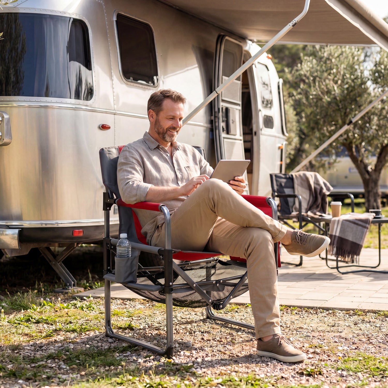 Heavy Duty Outdoor Camping Chair with Cup Holder, Red Camping Furniture at Gallery Canada