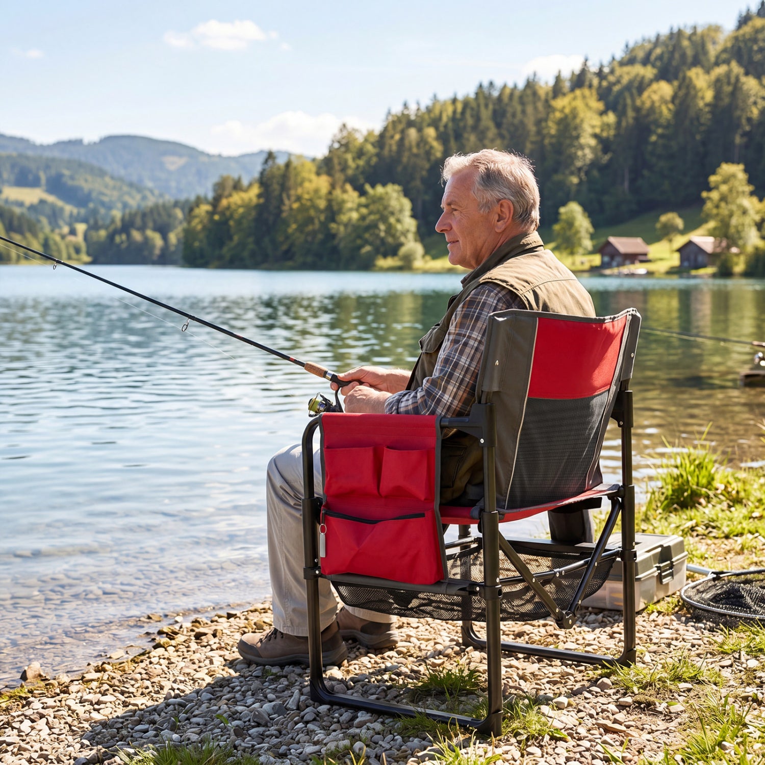 Heavy Duty Outdoor Camping Chair with Cup Holder, Red Camping Furniture at Gallery Canada