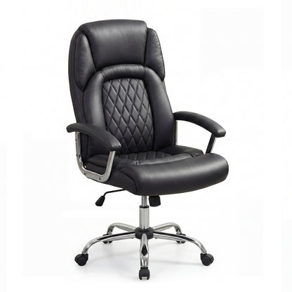 Height Adjustable Executive Chair, Computer Desk Chair, Metal Base, Black Big and Tall Chairs at Gallery Canada