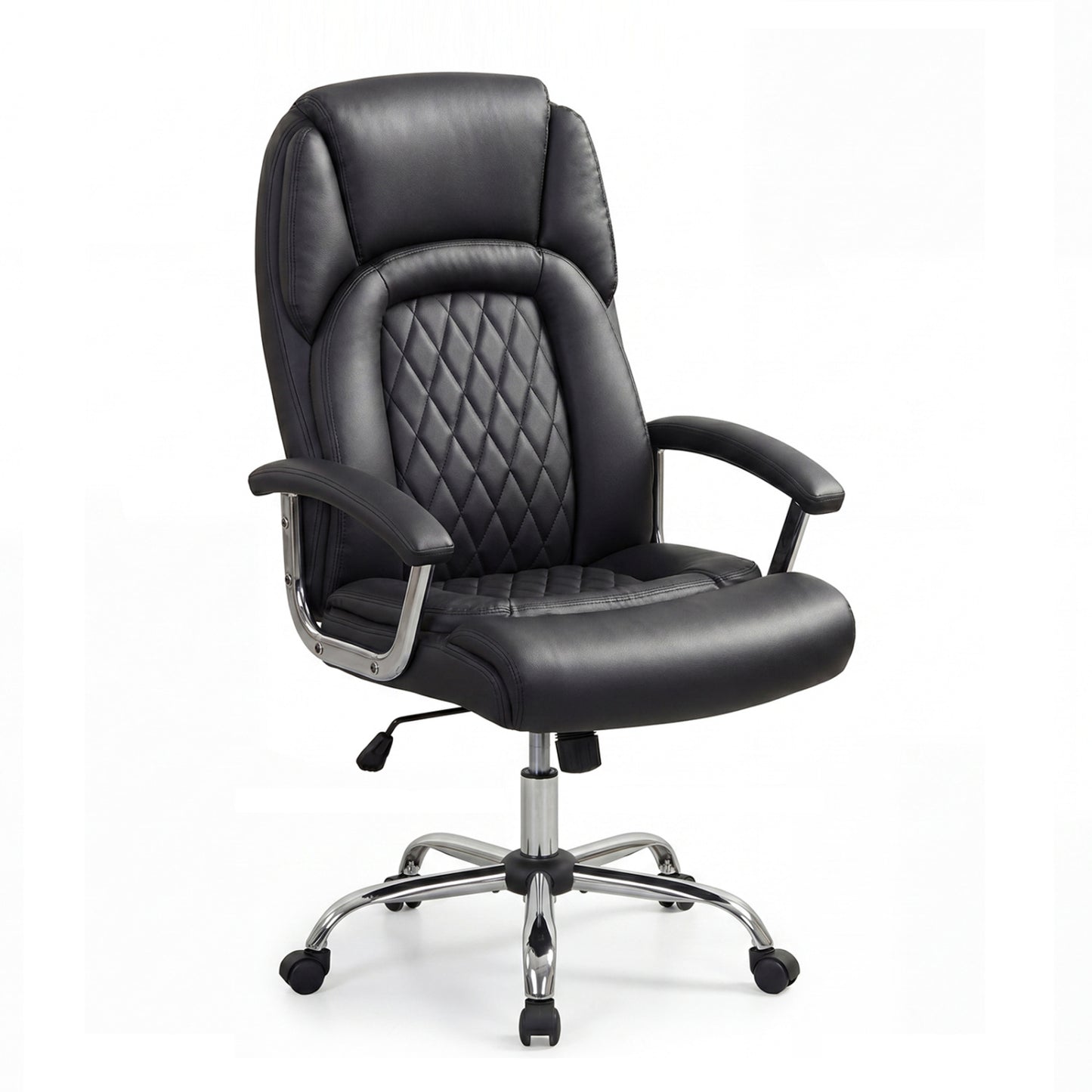 Height Adjustable Executive Chair, Computer Desk Chair, Metal Base, Black Big and Tall Chairs Black at Gallery Canada