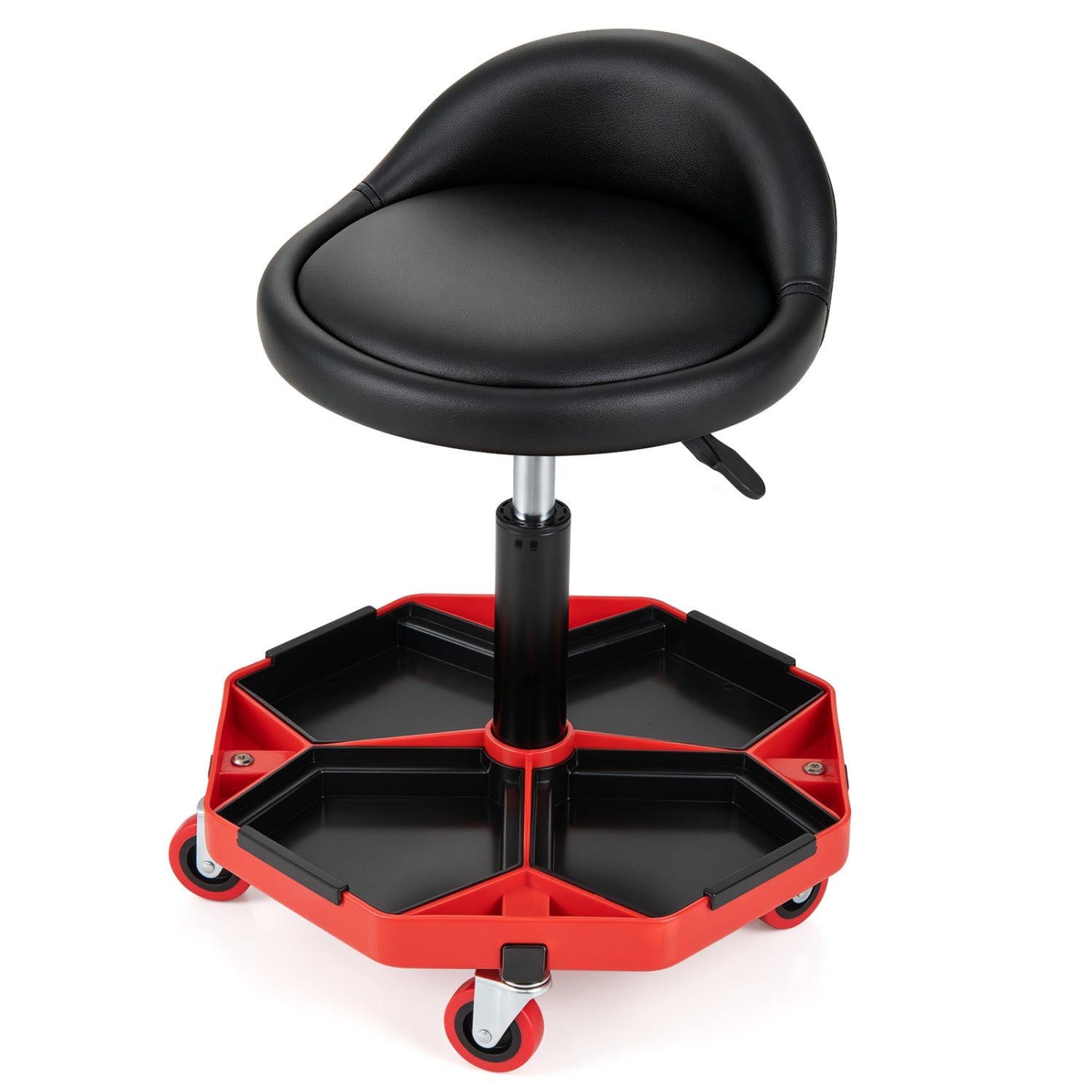 Adjustable Garage Seat, PU Leather Cushion, Red & Black Garages Black & Red at Gallery Canada