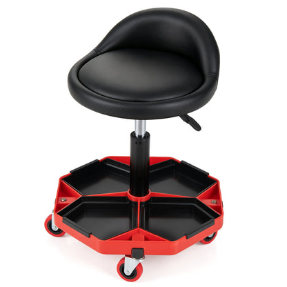 Adjustable Garage Seat, PU Leather Cushion, Red & Black Garages Black & Red at Gallery Canada