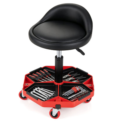 Adjustable Garage Seat, PU Leather Cushion, Red & Black Garages at Gallery Canada