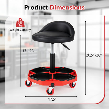 Adjustable Garage Seat, PU Leather Cushion, Red & Black Garages at Gallery Canada
