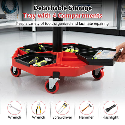Adjustable Garage Seat, PU Leather Cushion, Red & Black Garages at Gallery Canada