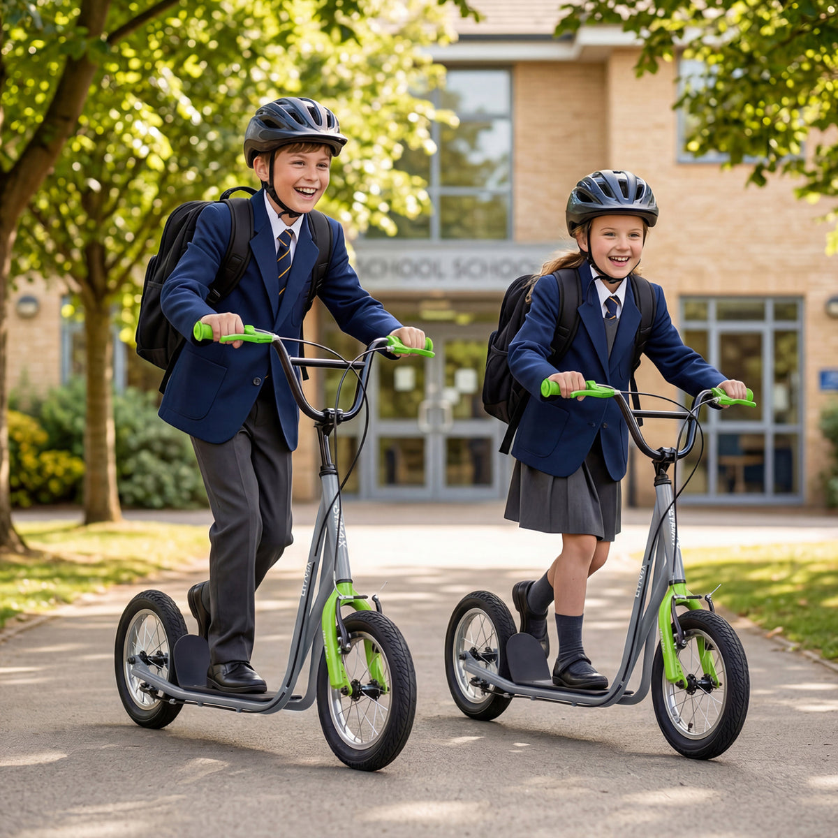 Height Adjustable Kid Kick Scooter, 12 Inch, Grey Scooters at Gallery Canada