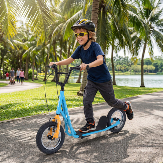 Height Adjustable Kid Scooter, 12" Air Tires, Blue Scooters Blue at Gallery Canada