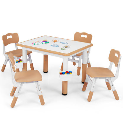 Height Adjustable Kids Table & 4 Chairs Set Kids Table & Chair Sets at Gallery Canada
