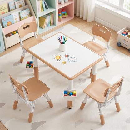 Height Adjustable Kids Table & 4 Chairs Set Kids Table & Chair Sets at Gallery Canada