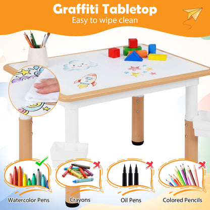 Height Adjustable Kids Table & 4 Chairs Set Kids Table & Chair Sets at Gallery Canada