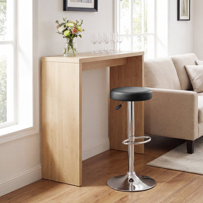 Height-Adjustable Bar Stool, 360° Swivel, Black