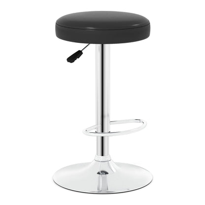 Height-Adjustable Bar Stool, 360° Swivel, Black