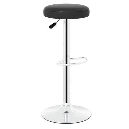 Height-Adjustable Bar Stool, 360° Swivel, Black