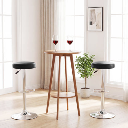 Height-Adjustable Bar Stool, 360° Swivel, Black