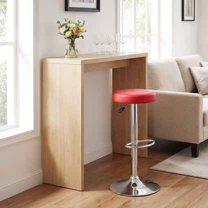 Height-Adjustable Bar Stool, Swivel, Red