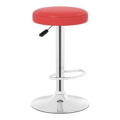 Height-Adjustable Bar Stool, Swivel, Red