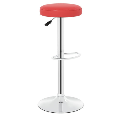 Height-Adjustable Bar Stool, Swivel, Red