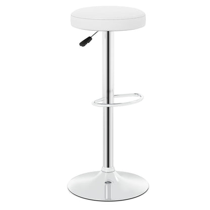 Height-Adjustable Bar Stool, 360° Swivel, White