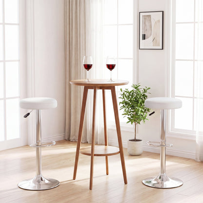 Height-Adjustable Bar Stool, 360° Swivel, White